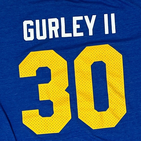 Todd Gurley Super Bowl Los Angeles Rams NFL Football Tshirt Mens - Picture 3 of 5